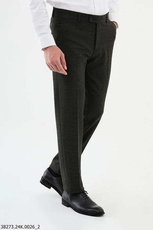 Ames Wool Black Plaid Pants