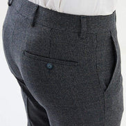 Ames Wool Navy Blue Plaid Pants