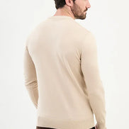 Ames Striped Crewneck Wool Sweater - Beige