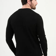 Ames Striped Crewneck Wool Sweater - Black