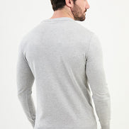 Ames Striped Crewneck Wool Sweater - Gray