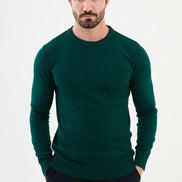 Ames Striped Crewneck Wool Sweater - Green