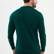 Ames Striped Crewneck Wool Sweater - Green