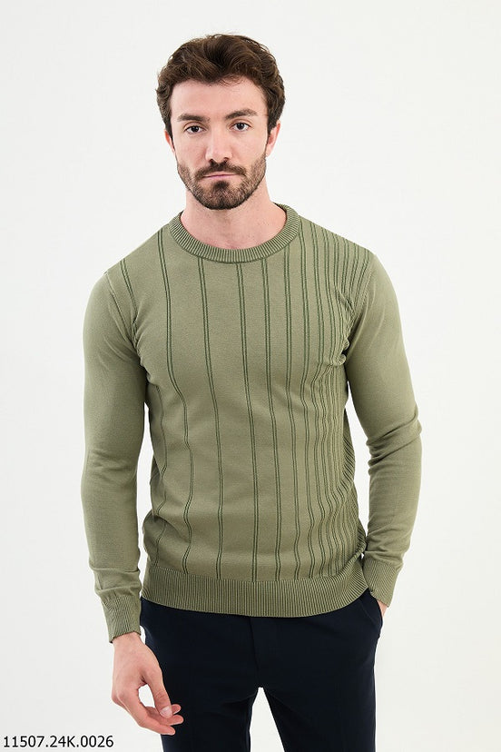 Khaki Green Wool Sweater