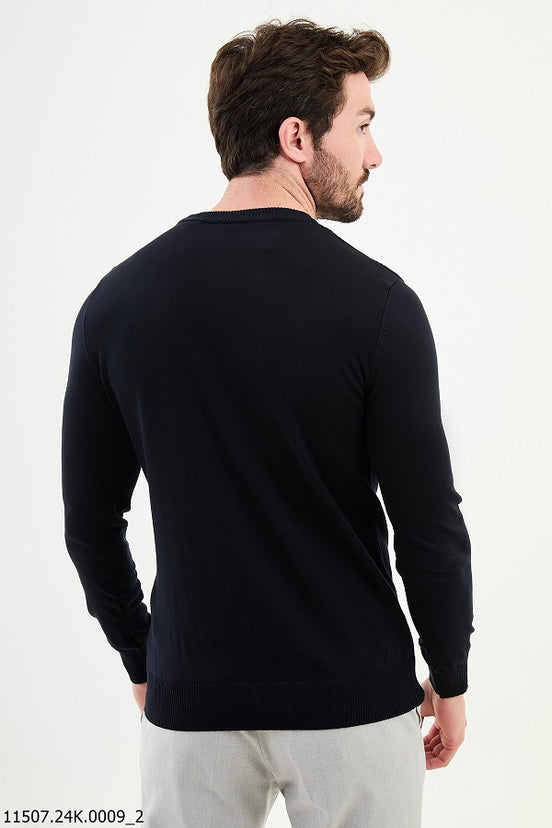 Navy Blue Wool Sweater