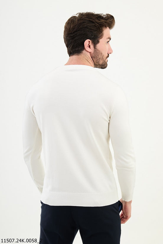 Crewneck Wool Sweater White