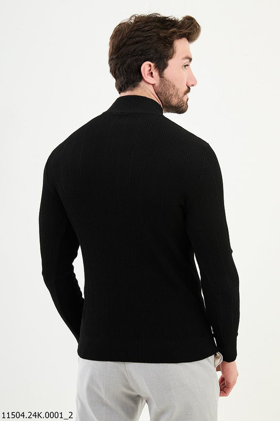Black Mock Turtleneck Sweater