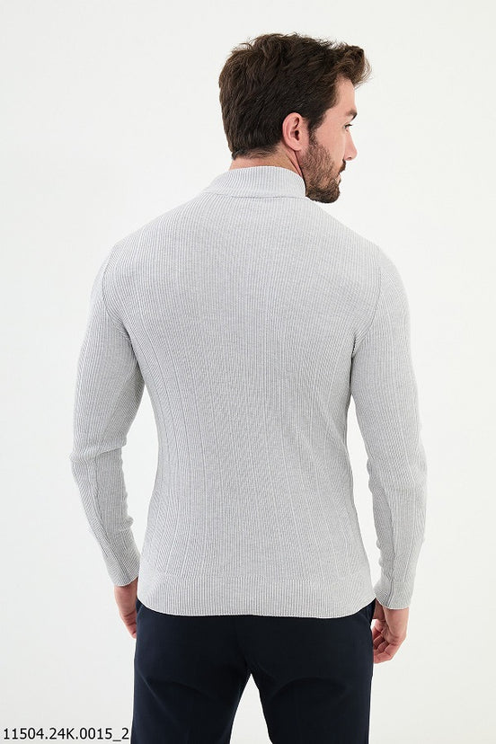 Gray Mock Turtleneck Sweater