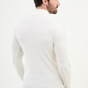 Ames Wide Ribbed Mock Turtleneck Sweater - White
