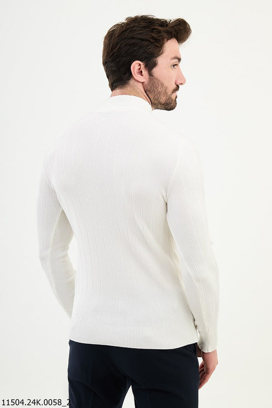 White Mock Turtleneck Sweater