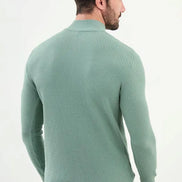 Ames Zip Neck Wool Sweater - Sage Green