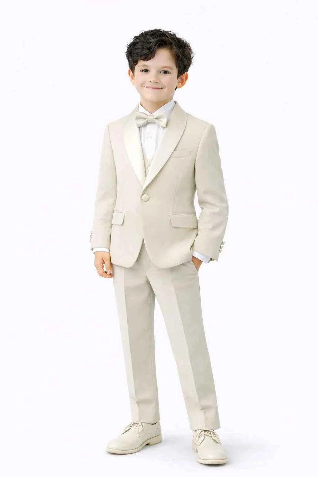 Auburn Beige 3 Piece Tuxedo for Boys