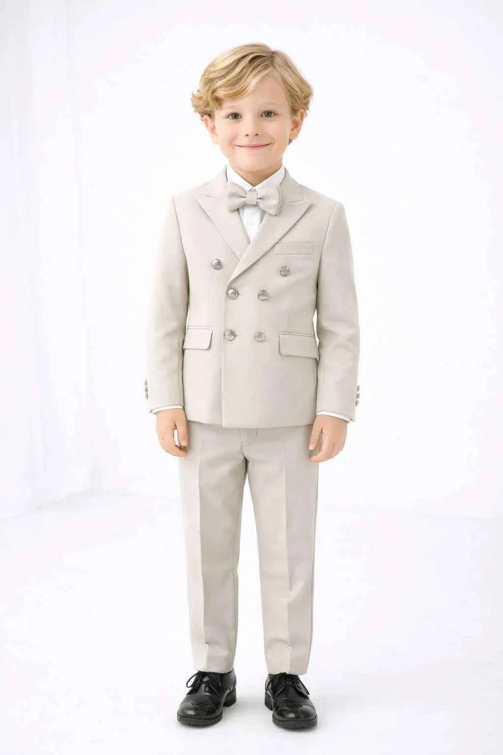 Auburn Beige Double Breasted Boys Suit