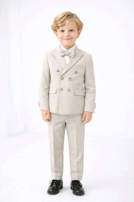 Auburn Beige Double Breasted Boys Suit