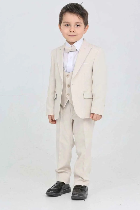Auburn Boys 3 Piece Beige Suit