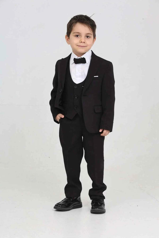 Auburn Boys 3 Piece Black Suit