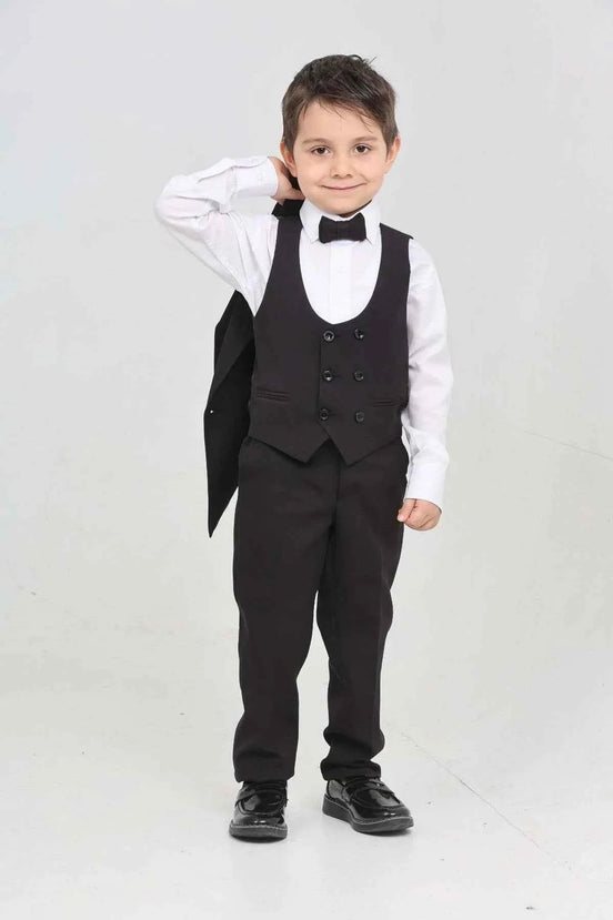 Auburn Boys 3 Piece Black Suit