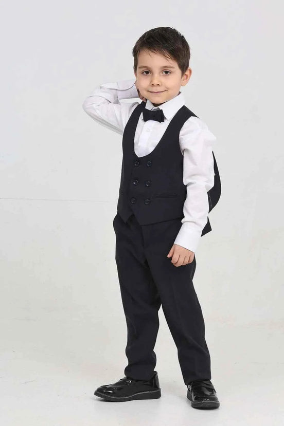 Auburn Boys 3 Piece Dark Navy Blue Suit