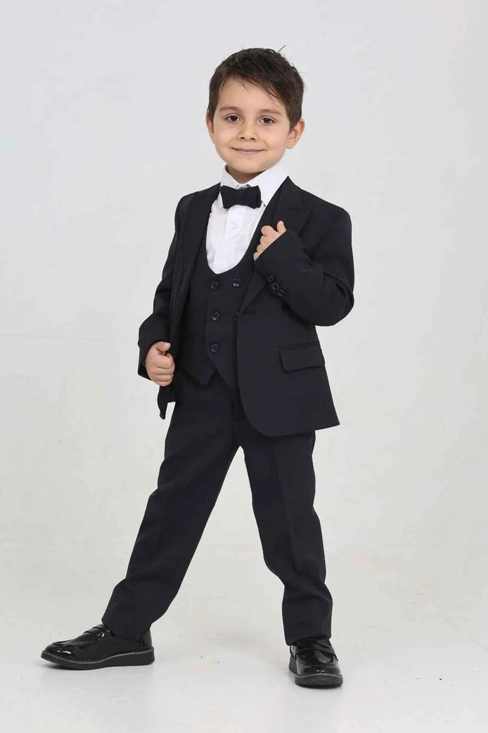 Auburn Boys 3 Piece Dark Navy Blue Suit