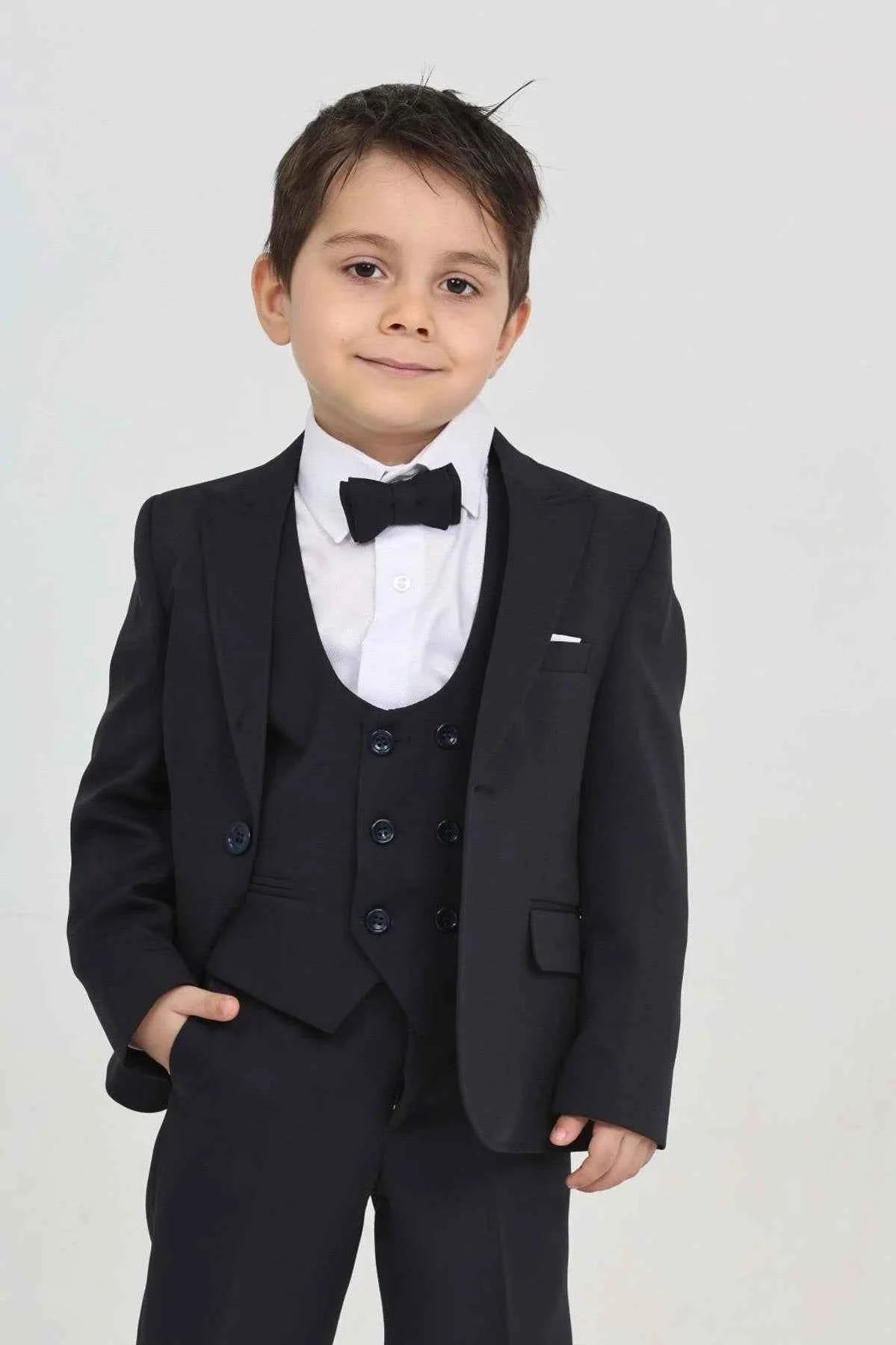 Auburn Boys 3 Piece Dark Navy Blue Suit