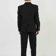 Auburn Boys Black Double Breasted Pinstripe Suit