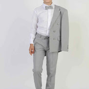 Auburn Boys Gray Double Breasted Pinstripe Suit