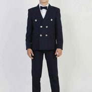 Auburn Boys Navy Blue Double Breasted Pinstripe Suit
