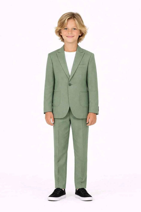 Boys Sage Green 2 Piece Suit - GENT WITH Boys Sage Green 2 Piece Suit - GENT WITH