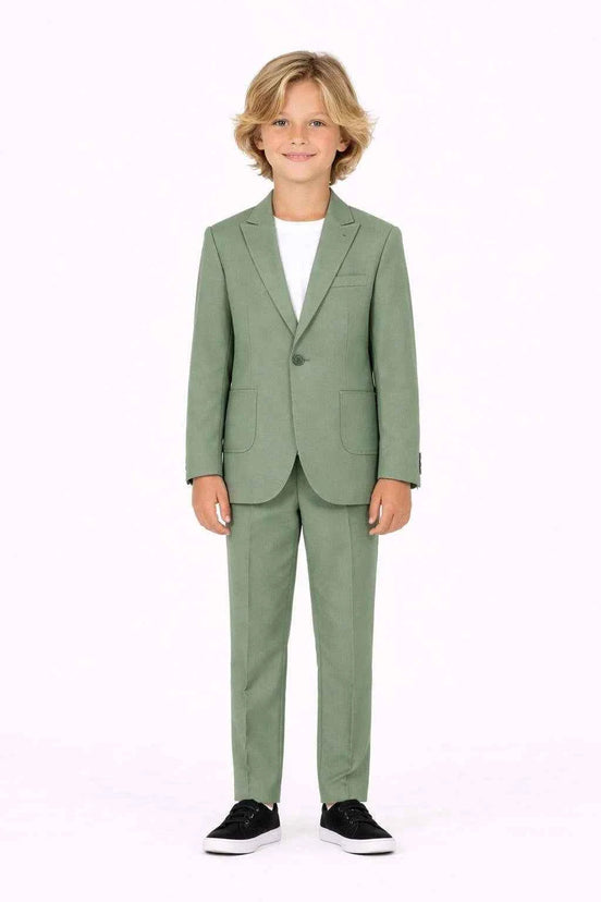 Auburn Boys Sage Green 2 Piece Suit