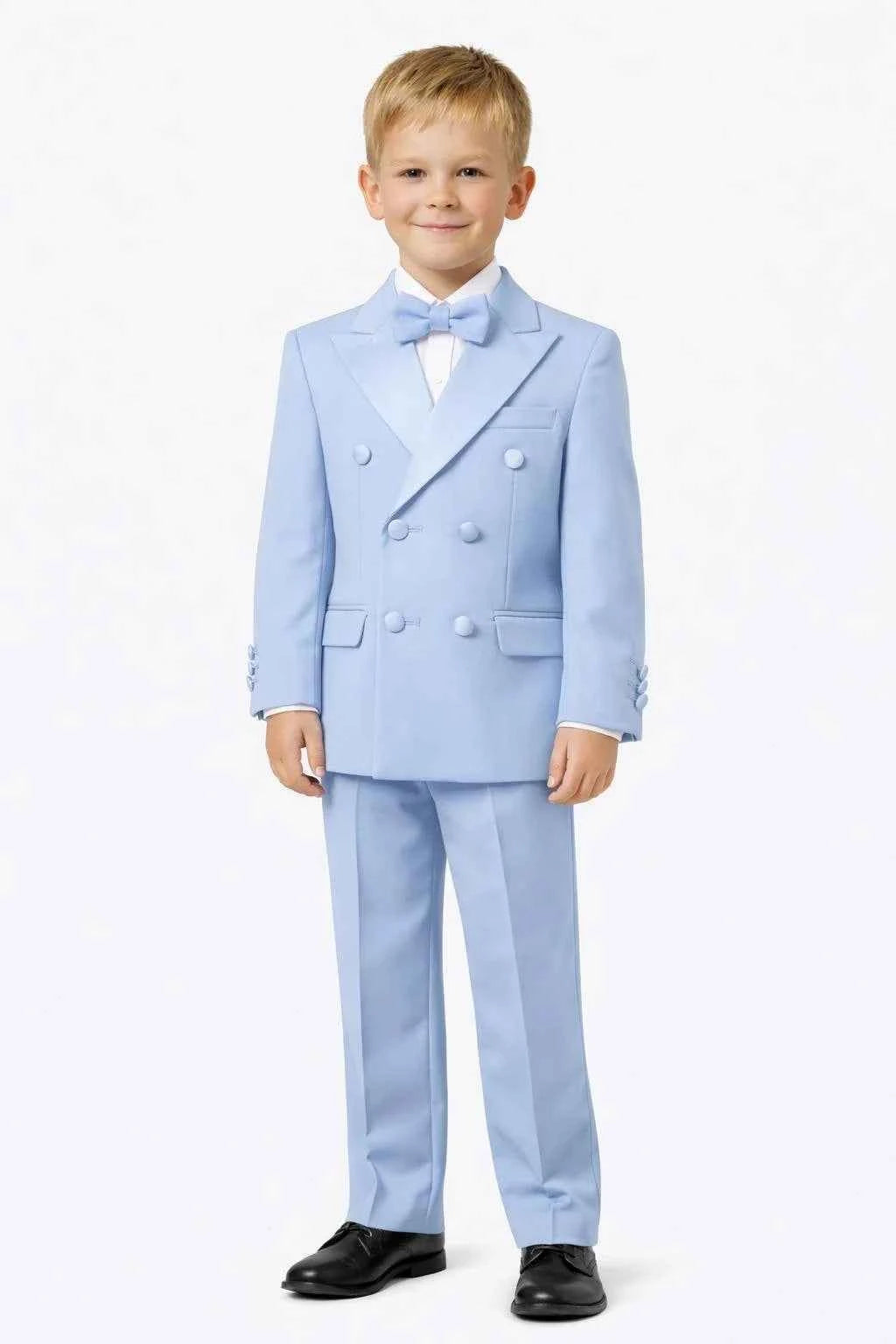 Auburn Double Breasted Boys Baby Blue Tuxedo