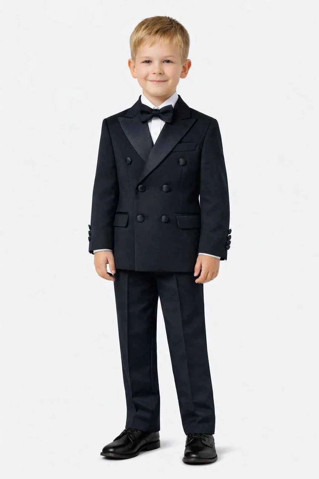 Auburn Double Breasted Boys Black Tuxedo