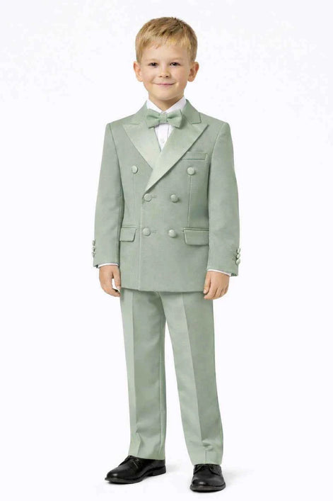 Auburn Double Breasted Boys Sage Green Tuxedo