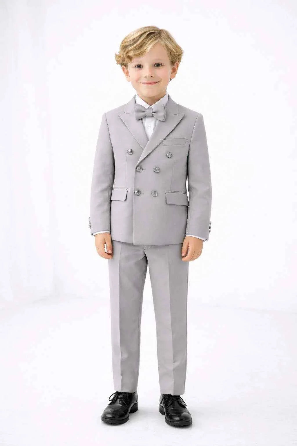 Auburn Gray Double Breasted Boys Suit