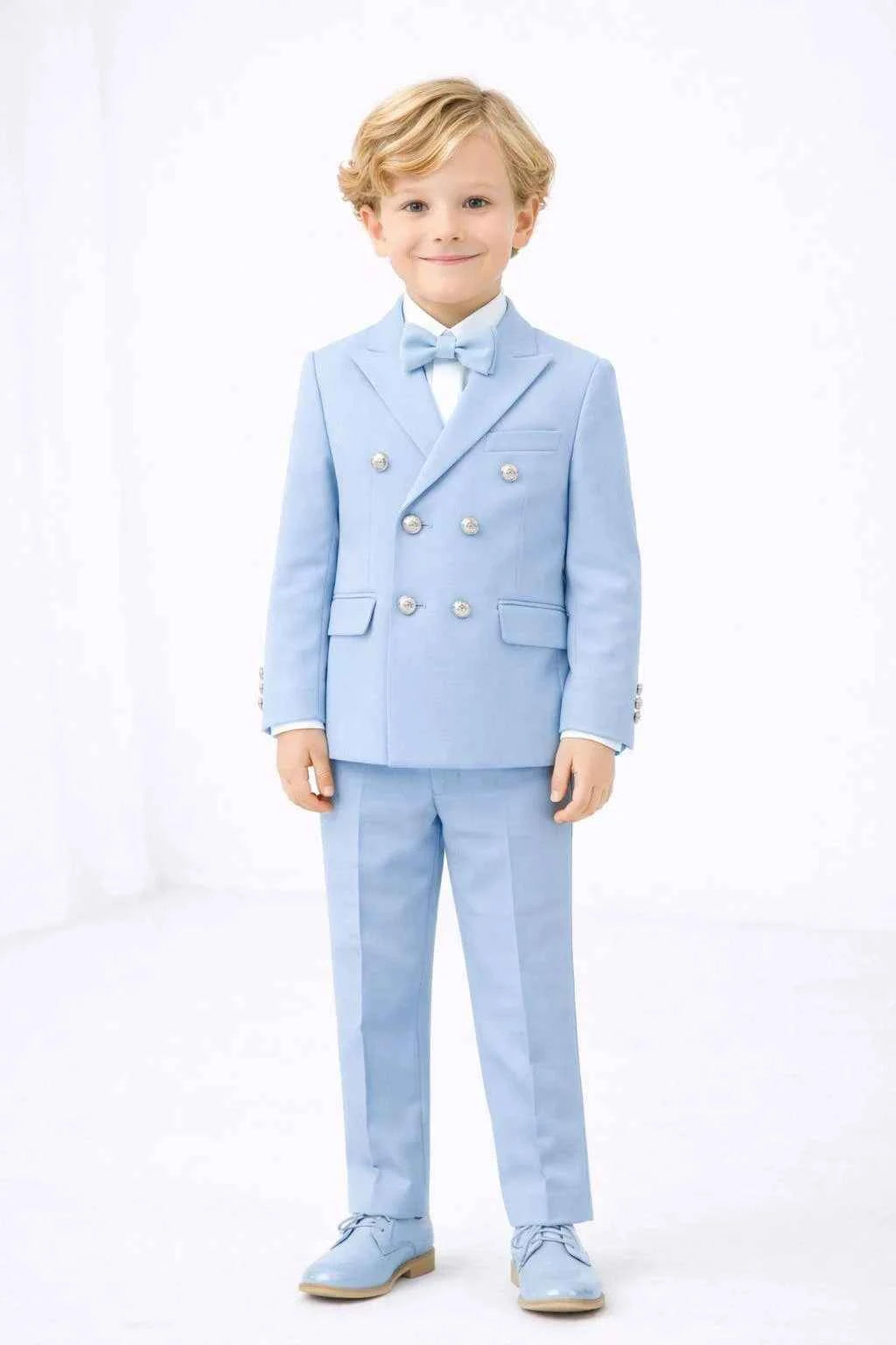 Auburn Light Blue Double Breasted Boys Suit