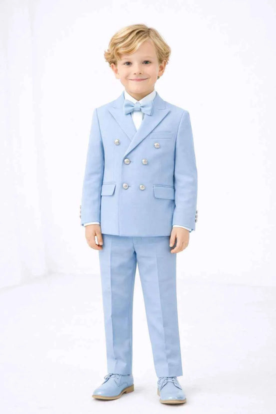 Auburn Light Blue Double Breasted Boys Suit