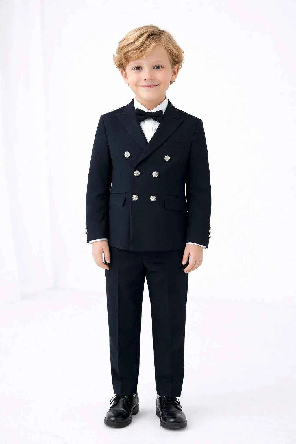 Auburn Navy Blue Double Breasted Boys Suit