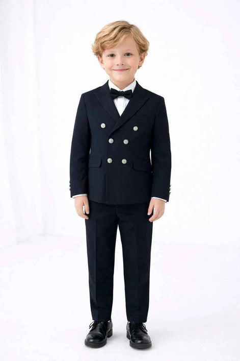 Auburn Navy Blue Double Breasted Boys Suit