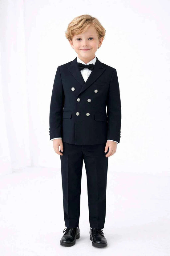 Auburn Navy Blue Double Breasted Boys Suit