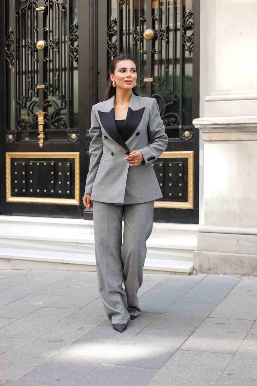Austin Women's Gray Tuxedo Suit Set
