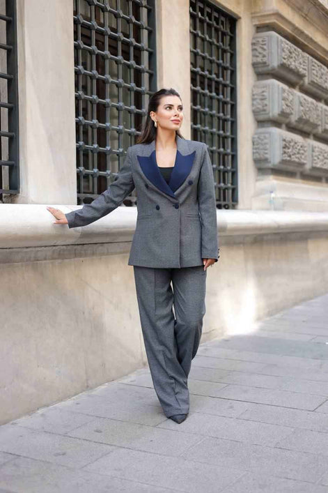 Austin Women's Navy Blue Tuxedo Suit Set