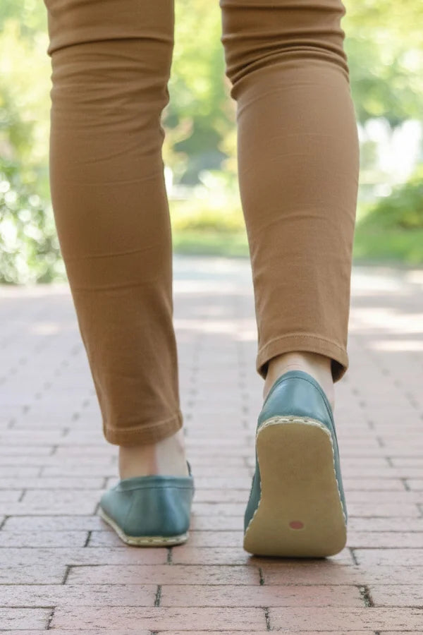 Barefoot Green Leather Shoes