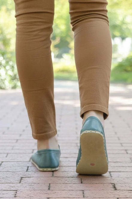 Barefoot Green Leather Shoes