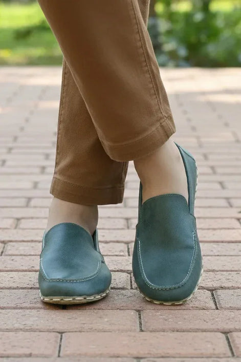 Barefoot Green Leather Moccasins