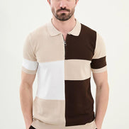 Beige Polo Quarter Zip