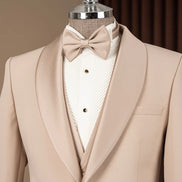 Beige Shawl Lapel Men Tuxedo