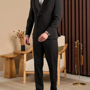 Black Beaded Lapel Tuxedo