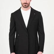 Black Belted Single-Breasted Blazer Suit