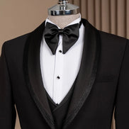 Black Glitter Shawl Lapel Tuxedo