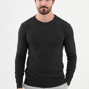 Ames Herringbone Crewneck Wool Sweater - Black