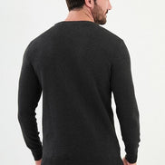 Ames Herringbone Crewneck Wool Sweater - Black